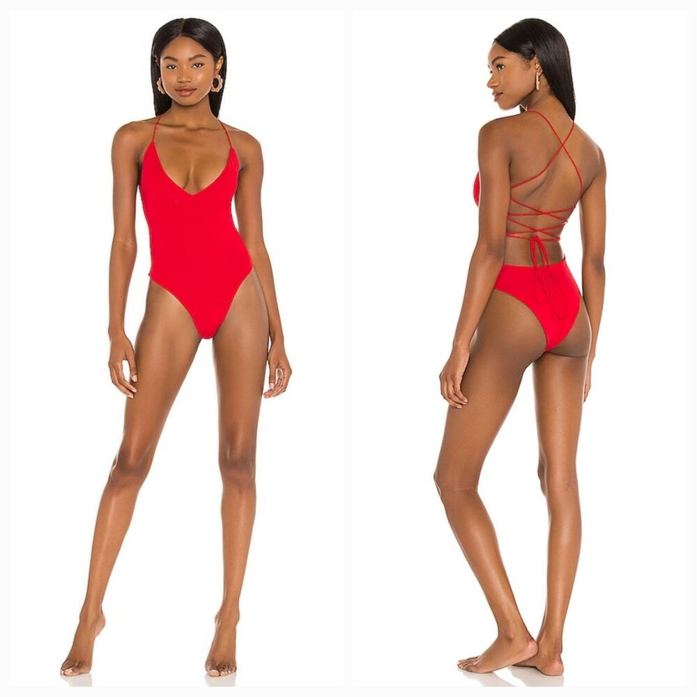 Superdown Rose One Piece in Red Small